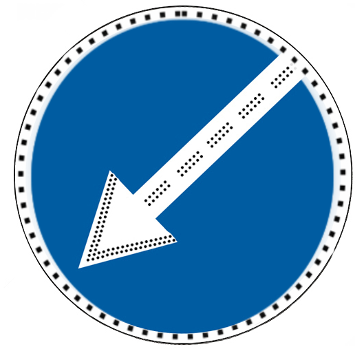 Знак 4.2.1, 4.2.2, 4.2.3 , D 700 светодиоды по контуру и стрелке фото в интернет-магазине ООО ПК Технология