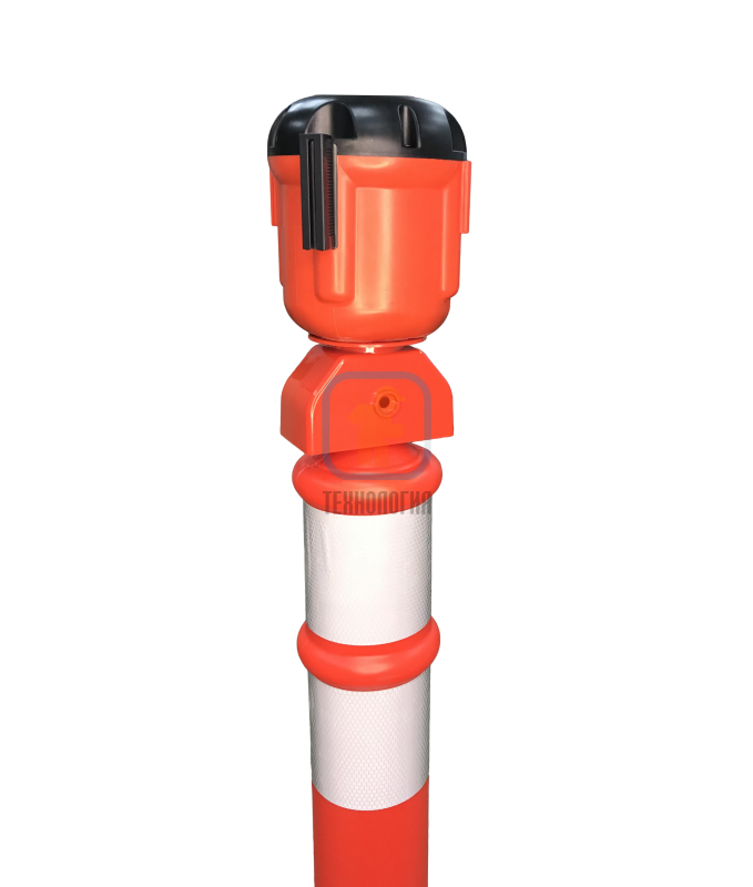 Вытяжная лента для ограждения "Солдатик" тип 3 красно-белая 9м