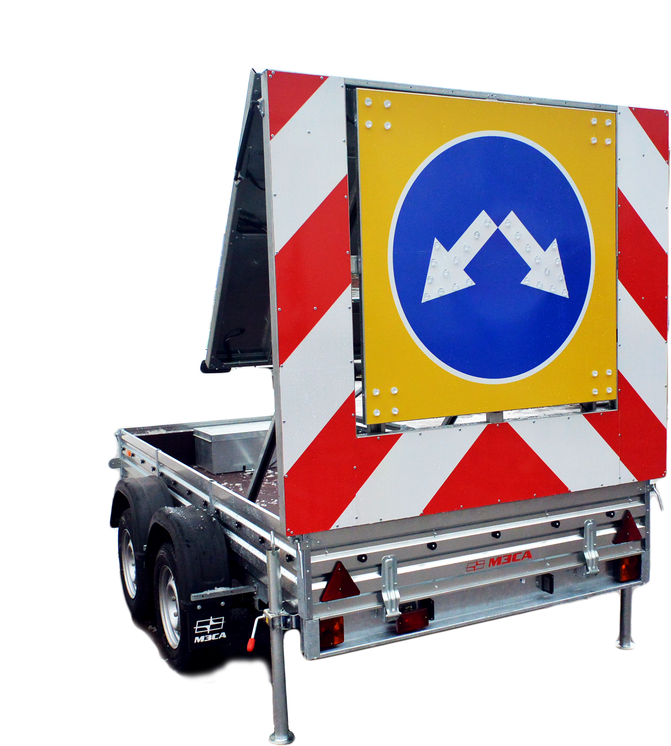 Сигнальный прицеп прикрытия двухосный 1 знак