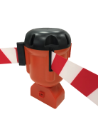 Вытяжная лента для ограждения "Солдатик" тип 3 красно-белая 9м