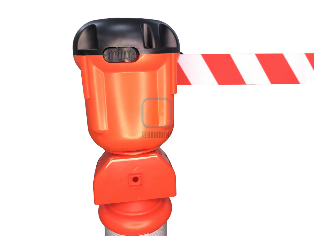 Вытяжная лента для ограждения "Солдатик" тип 3 красно-белая 9м