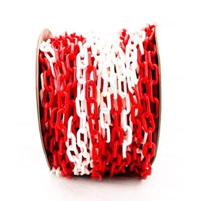 Цепь пластиковая красно-белая, 8мм, Бухта 25м
