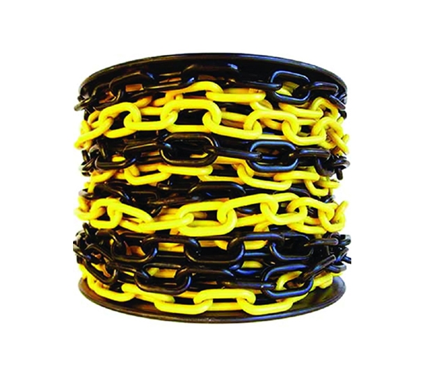Цепь пластиковая черно-желтая, 6мм, Бухта 50м