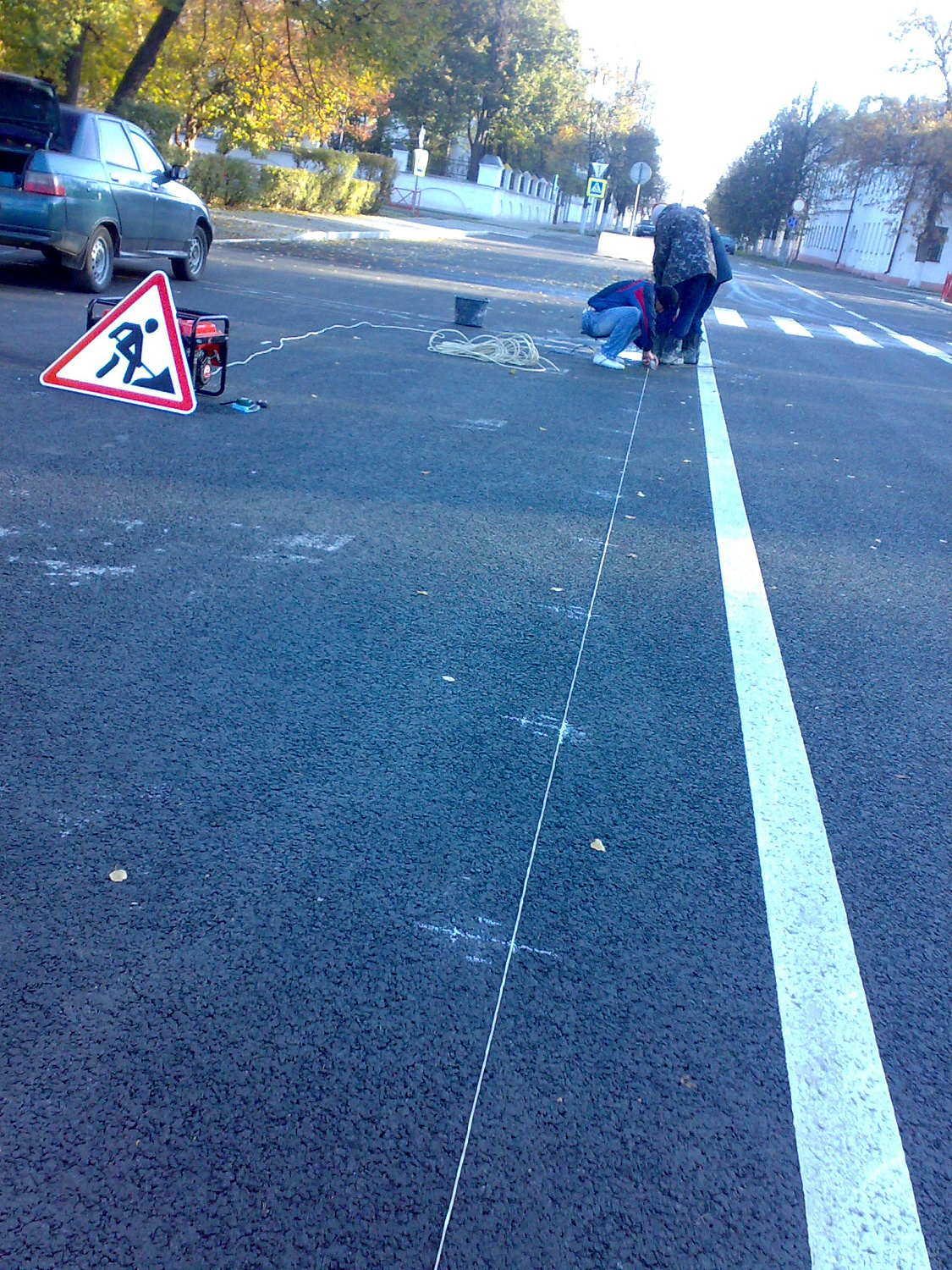 Установка съемных парковочных столбиков